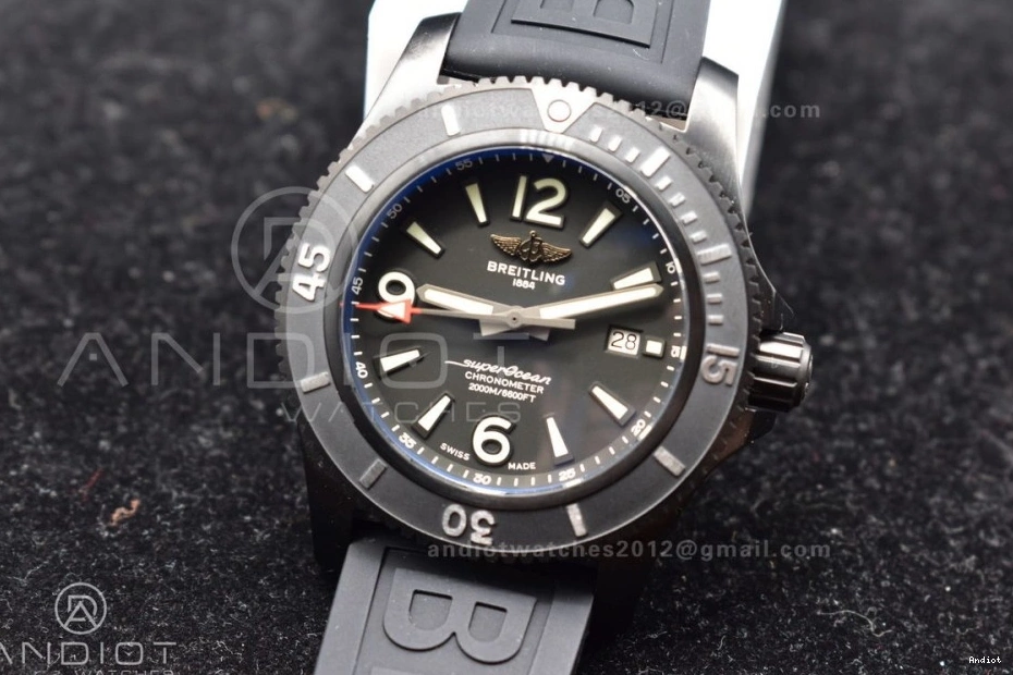 A Black Dial Black 1171 1:1 Superocean Black Best On Edition TF Automatic Strap 44 Rubber Bezel BestValue 0713